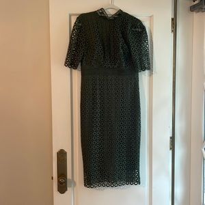 Shoshanna green eyelet dress
